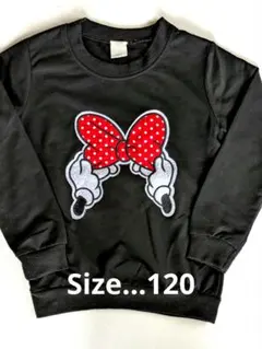 Disney　ミニーマウス　リボン　長袖トップス　ブラック