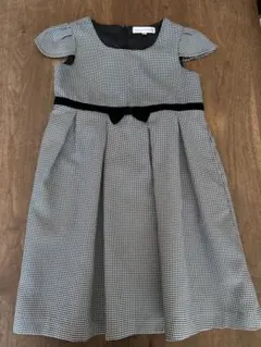 140㎝キャサリンコテージ　フォーマル　セレモニー　ワンピース　千鳥柄　リボン