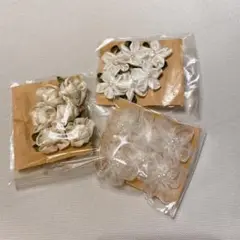 フラワーモチーフ3種　手作り　ハンドメイド　材料　副資材