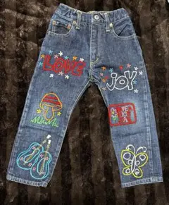 denim dungaree 100cm 刺繍デニムパンツ - メルカリ