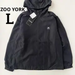 メンズ　ZOOYORK 裏フリース　撥水　ナイロンジャケット　パーカー　黒　L