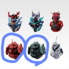 D賞 モビルスーツ ヘッド マグネット　シャア専用ザク&ザク