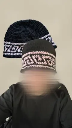 Crusher Hat ブラック×ピンク