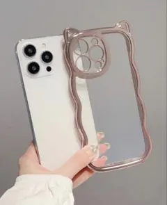 猫耳デザイン iPhone15用ソフトケース　韓国風