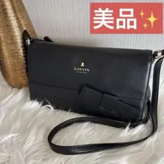 美品 LANVIN en Bleu ニナ ショルダーバッグ リボン ブラック - メルカリ