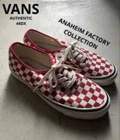 【新品級】バンズ　オーセンティック　アナハイム　44DX チェッカーフラッグ　赤