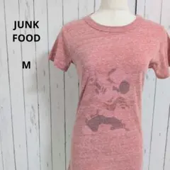 ジャンクフード☆半袖Tシャツ　M　ミッキー　ディズニー　ピンク　かすれプリントのサムネイル