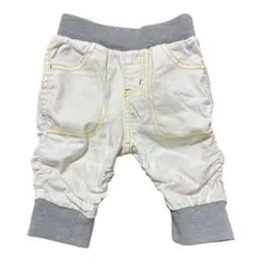 ホワイトコットンパンツ（イエローステッチ）　24時間以内発送