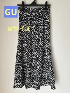 GU ゼブラ柄フレアロングスカートMサイズのサムネイル