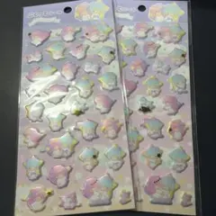 ぷくっとシール　サンリオ　リトルツインスターズ　2シートセット　ダイソー