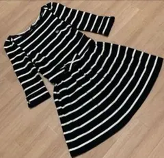 バーバリーブルーレーベルボーダーホースロゴワンピース