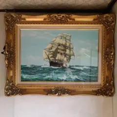 Rick Gonzalez作と伝わる額装絵画 帆船 海景画 フィリピン購入品① Rick Gonzalez作と伝わる額装絵画 帆船 海景画 フィリピン購入品②