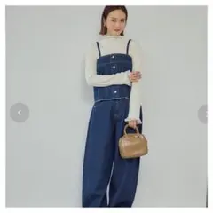 しまむら　田中里奈さん　デニムビスチェ+コクーンパンツ LL セットアップ