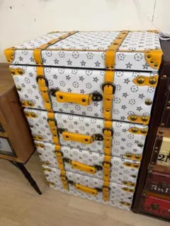 モノグラム チェスト 5段 引出し ブラウン トランク 高さ95 収納