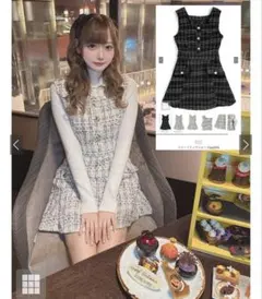 GRL ツイードミニワンピ Lサイズ アイボリー pp254