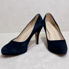 【美品】ファビオルスコーニ スエードパンプス 紺23.5