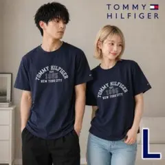 トミーヒルフィガー アーチ ロゴ Tシャツ メンズ レディース ネイビー 半袖