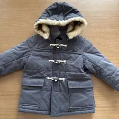 コンビミニ　グレー ダッフルコート 2way取り外しフード付き