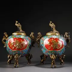 中国美術　七宝香炉　送料込み Yahoo!オークション -「七宝焼 香炉」の落札相場・落札価格