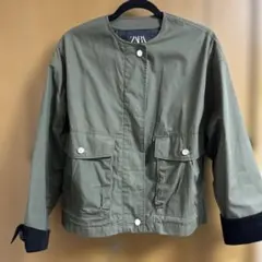 ZARA ミリタリージャケット M オリーブグリーン