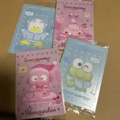 4枚セット　サンリオ　ウエハース　カード　はんぎょどん　けろけろけろっぴ