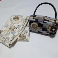 和装用バッグ&半幅帯【 風神雷神 市松模様】のサムネイル