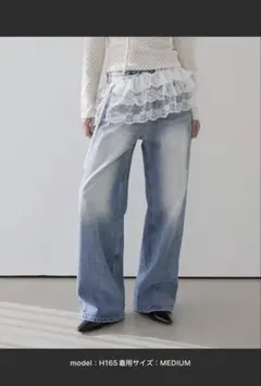 UNE MANSION UNISEXオールドウォッシングビンテージワイドデニム