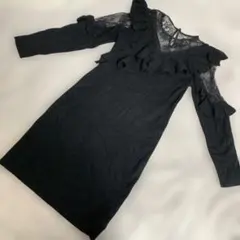 Lily Brown レースニットワンピース