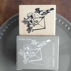 新品　スタンプ　花　鳥　手紙　王冠　アンティーク　ジャーナル　コラージュ　木製