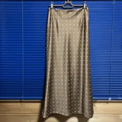 Ｕby SPICK&SPAN ロングタイトスカートブラウン×アイボリードットのサムネイル