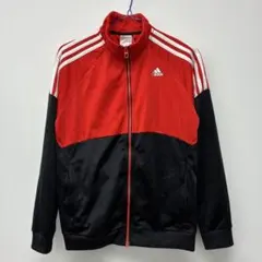 adidas 赤　黒 トラックジャケット　ジャージ 160cm ラ55