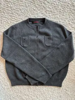 CABaN コットンカシミアクルーネックカーディガン　チャコールグレーS