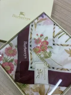 Burberrys 花柄ハンカチ ギフトボックス付き
