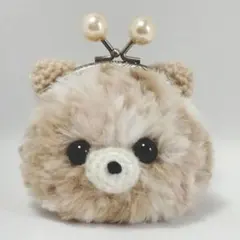 ✿アチ様専用✿ハンドメイド✿がま口・ポーチ✿あみぐるみ✿うす茶ポメラニアン✿