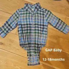 GAP チェック柄 長袖 ボディスーツ 12-18ヶ月