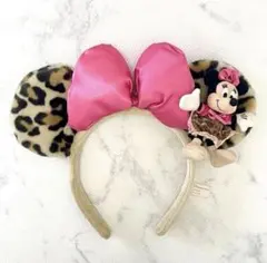 ミニーカチューシャ　ヒョウ柄　ディズニーランド　ディズニーシー