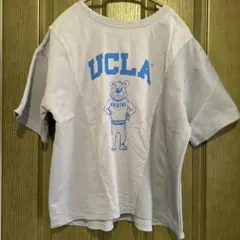 Tシャツ　キャラクター　ロゴ　くすみブルー　オーバーサイズのサムネイル