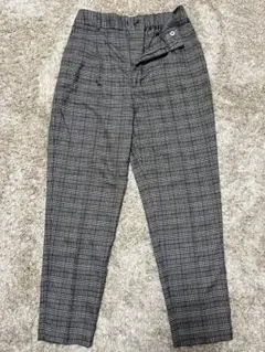 起毛タックテーパードパンツ　チェック　GU