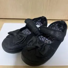 使用品⭐︎エニィファム シューズ　19cm ♪ ラメ　黒　卒園式　発表会