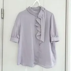 美品 SHIPS any フリルネック ストライプ 半袖ブラウス - メルカリ