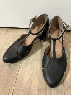 卑弥呼 パンプス レザー2WAYベルトデザイン バブーシュ ダークグレー