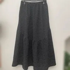 サマンサモスモス ブルー　ロングスカート ドット柄　水玉　ブラックのサムネイル