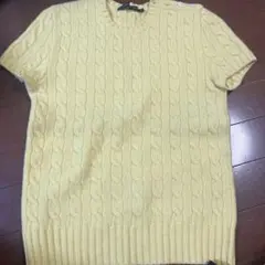 RALPH LAUREN 半袖ニット イエロー M