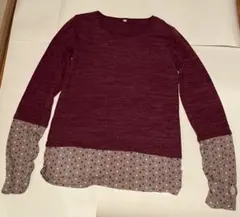 長袖トップス　L レッドパープル(秋冬用)