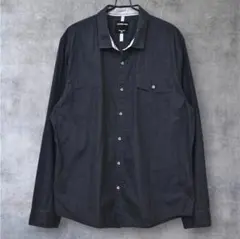 H*Y様 カルバンクライン　シャドーストライプシャツ　ダークグレーXXL　長袖