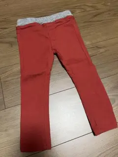 ストレッチパンツ 赤 90サイズ　ミッキーコーデ
