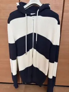 Moncler モンクレール　ニットパーカー ネイビー/ホワイト　サイズMのサムネイル