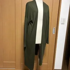 MOUSSYオリーブグリーン ニット ロングカーディガンF