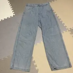 ライトブルーデニムワイドパンツ