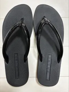 PRADA ブラックラバー ロゴ入り ビーチサンダル ブラック サイズ39